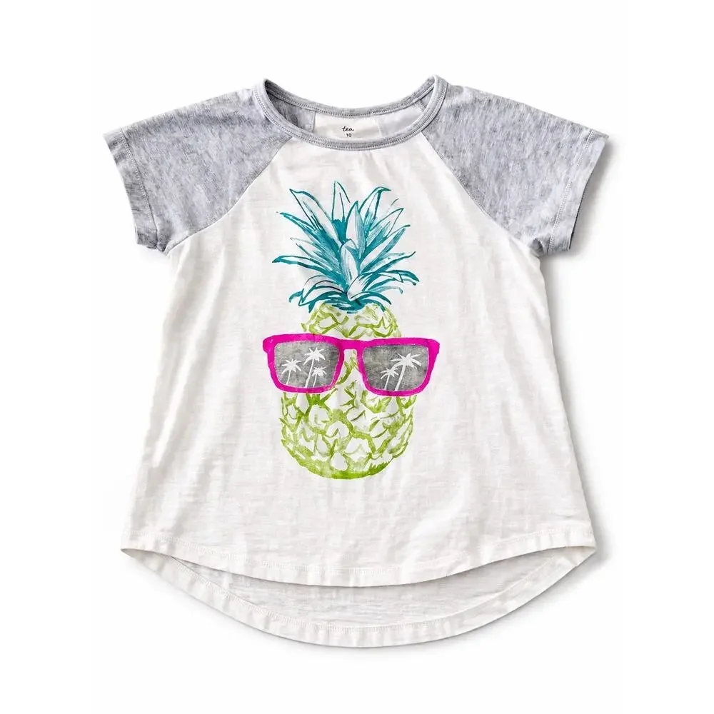 Tea Collection Girls' Pineapple Print Raglan Tee Size 10